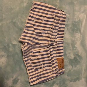 Blue and white Striped Hollister shorts very short